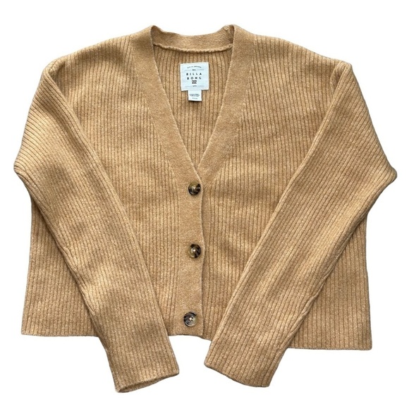 NWT Billabong Match Set V Neck Cardigan / gold dust - Picture 7 of 8